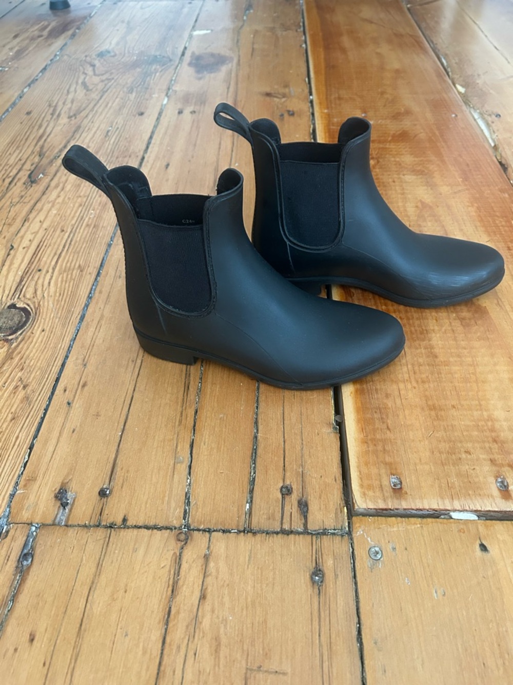 J. Crew Black Chelsea Rain Ankle Boots Size 6